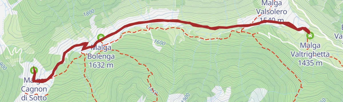 Route map: Walk – Malga Cagnon (Accessible also by stroller)